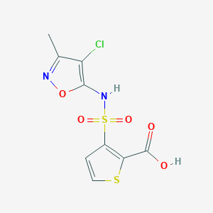 molecular formula C9H7ClN2O5S2 B180026 3-(N-(4-氯-3-甲基异恶唑-5-基)磺酰胺基)噻吩-2-羧酸 CAS No. 184040-74-2