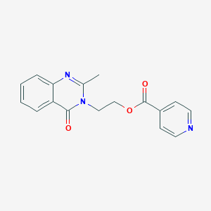 molecular formula C17H15N3O3 B180053 Isonicotinic acid, 2-(2-methyl-4-oxo-3,4-dihydro-3-quinazolinyl)ethyl ester CAS No. 50840-27-2