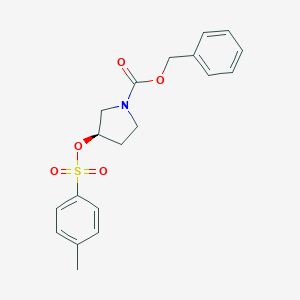 molecular formula C19H21NO5S B180060 (R)-Benzyl 3-(tosyloxy)pyrrolidine-1-carboxylate CAS No. 136725-51-4