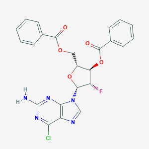 molecular formula C24H19ClFN5O5 B180113 (2R,3R,4S,5R)-5-(2-amino-6-chloro-9H-purin-9-yl)-2-((benzoyloxy)methyl)-4-fluorotetrahydrofuran-3-yl benzoate CAS No. 118373-61-8