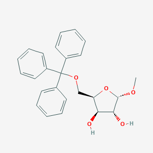 molecular formula C25H26O5 B180169 (2S,3R,4R,5R)-2-Methoxy-5-(trityloxymethyl)oxolane-3,4-diol CAS No. 104371-03-1