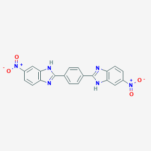 molecular formula C20H12N6O4 B018020 5-nitro-2-(4-(5-nitro-1H-benzo[d]imidazol-2-yl)phenyl)-1H-benzo[d]imidazole CAS No. 109702-85-4