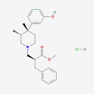 molecular formula C24H32ClNO3 B180232 (S)-Methyl 2-benzyl-3-((3R,4R)-4-(3-hydroxyphenyl)-3,4-dimethylpiperidin-1-yl)propanoate hydrochloride CAS No. 170098-28-9