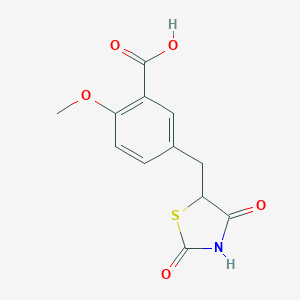 molecular formula C12H11NO5S B180256 5-[(2,4-Dioxothiazolidin-5-yl)methyl]-2-methoxybenzoic acid CAS No. 185808-79-1