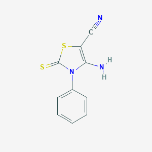 molecular formula C10H7N3S2 B180340 4-Amino-3-phenyl-2-thioxo-2,3-dihydro-1,3-thiazole-5-carbonitrile CAS No. 13251-19-9
