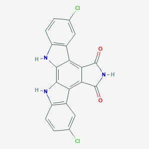 molecular formula C20H9Cl2N3O2 B180378 12,13-Dihydro-3,9-dichloro-5H-Indolo[2,3-a]pyrrolo[3,4-c]carbazole-5,7(6H)-dione CAS No. 118458-60-9