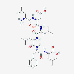 molecular formula C37H60N6O9 B180398 (2S)-2-[[(2S)-2-[[(2S)-2-[[(2S)-2-[[(2S)-2-[[(2S)-2-Amino-4-methylpentanoyl]amino]-3-carboxypropanoyl]amino]-4-methylpentanoyl]amino]-4-methylpentanoyl]amino]-3-phenylpropanoyl]amino]-4-methylpentanoic acid CAS No. 141975-99-7