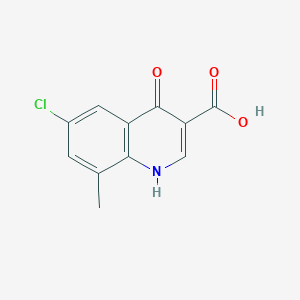 molecular formula C11H8ClNO3 B180469 6-Chloro-4-hydroxy-8-methylquinoline-3-carboxylic acid CAS No. 218156-60-6
