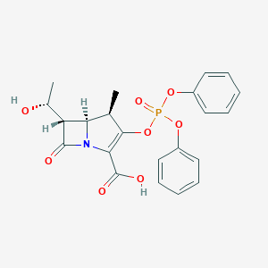 molecular formula C22H22NO8P B180487 (4R,5R,6S)-3-diphenoxyphosphoryloxy-6-[(1R)-1-hydroxyethyl]-4-methyl-7-oxo-1-azabicyclo[3.2.0]hept-2-ene-2-carboxylic acid CAS No. 137049-39-9