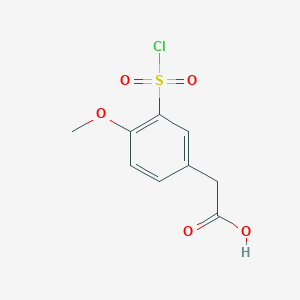 molecular formula C9H9ClO5S B180502 [3-(Chlorosulfonyl)-4-methoxyphenyl]acetic acid CAS No. 104967-35-3