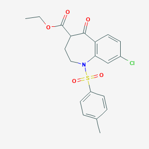 molecular formula C20H20ClNO5S B180505 ethyl 8-chloro-1-(4-methylphenyl)sulfonyl-5-oxo-3,4-dihydro-2H-1-benzazepine-4-carboxylate CAS No. 143771-90-8