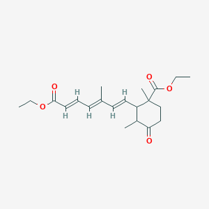 molecular formula C21H30O5 B018051 ethyl 2-[(1E,3E,5E)-7-ethoxy-3-methyl-7-oxohepta-1,3,5-trienyl]-1,3-dimethyl-4-oxocyclohexane-1-carboxylate CAS No. 104544-35-6