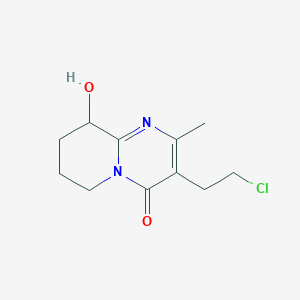 molecular formula C11H15ClN2O2 B018053 3-(2-Chloroethyl)-6,7,8,9-tetrahydro-9-hydroxy-2-methyl-4H-pyrido[1,2-a]pyrimidin-4-one CAS No. 130049-82-0