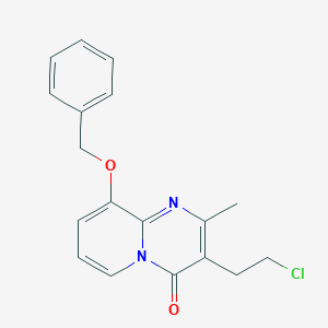 molecular formula C18H17ClN2O2 B018054 3-(2-氯乙基)-2-甲基-9-苄氧基-4H-吡啶并[1,2-a]嘧啶-4-酮 CAS No. 147687-17-0