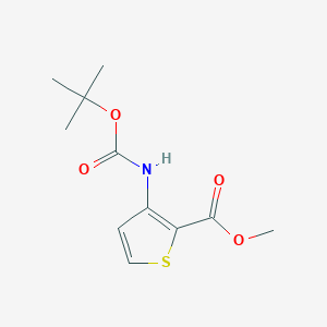 molecular formula C11H15NO4S B180604 Methyl 3-((tert-butoxycarbonyl)amino)thiophene-2-carboxylate CAS No. 149587-72-4