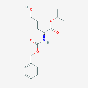 molecular formula C16H23NO5 B180766 (S)-Isopropyl 2-(((benzyloxy)carbonyl)amino)-5-hydroxypentanoate CAS No. 176237-44-8
