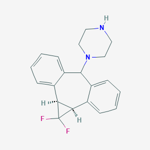 molecular formula C20H20F2N2 B180772 1,1-Difluorocyclopropane-1-dibenzosuberyl Piperazine Dihydrochloride CAS No. 167155-78-4