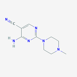 molecular formula C10H14N6 B180777 4-Amino-2-(4-methyl-1-piperazinyl)-5-pyrimidinecarbonitrile CAS No. 103151-40-2
