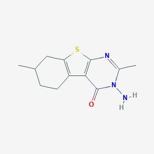 molecular formula C12H15N3OS B180886 3-amino-2,7-dimethyl-5,6,7,8-tetrahydro[1]benzothieno[2,3-d]pyrimidin-4(3H)-one CAS No. 120354-21-4