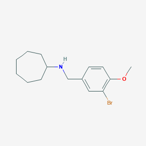 molecular formula C15H22BrNO B180916 N-[(3-bromo-4-methoxyphenyl)methyl]cycloheptanamine CAS No. 355382-81-9
