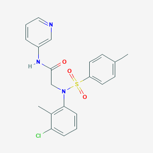 molecular formula C21H20ClN3O3S B180940 2-(3-chloro-2-methyl-N-(4-methylphenyl)sulfonylanilino)-N-pyridin-3-ylacetamide CAS No. 6481-30-7