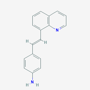 molecular formula C17H14N2 B180969 4-[(E)-2-quinolin-8-ylethenyl]aniline CAS No. 54-01-3