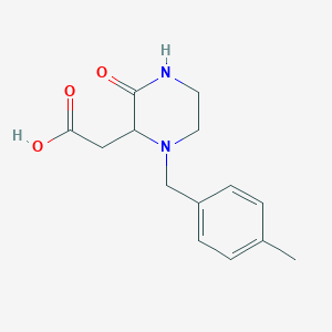 molecular formula C14H18N2O3 B181019 [1-(4-Methylbenzyl)-3-oxo-2-piperazinyl]acetic acid CAS No. 1039559-08-4