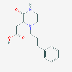 molecular formula C15H20N2O3 B181020 [3-Oxo-1-(3-phenylpropyl)-2-piperazinyl]-acetic acid CAS No. 1033600-32-6