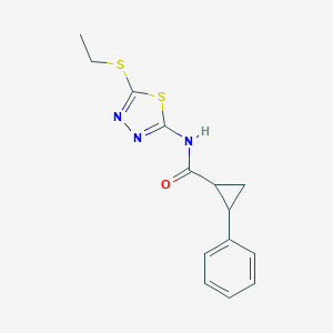 molecular formula C14H15N3OS2 B181134 N-[5-(ethylsulfanyl)-1,3,4-thiadiazol-2-yl]-2-phenylcyclopropanecarboxamide CAS No. 5699-64-9
