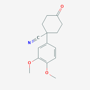 molecular formula C15H17NO3 B181149 1-(3,4-Dimethoxyphenyl)-4-oxocyclohexanecarbonitrile CAS No. 51533-65-4