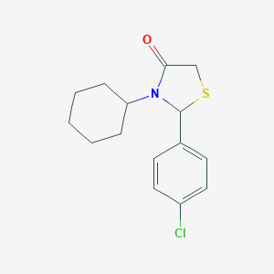 molecular formula C15H18ClNOS B181166 4-Thiazolidinone, 2-(4-chlorophenyl)-3-cyclohexyl- CAS No. 325725-27-7