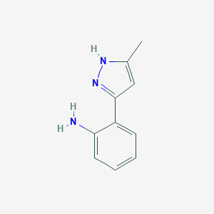 molecular formula C10H11N3 B181181 2-(3-methyl-1H-pyrazol-5-yl)aniline CAS No. 114554-23-3
