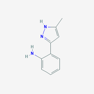 molecular formula C10H11N3 B181181 [2-(3-methyl-1H-pyrazol-5-yl)phenyl]amine CAS No. 114554-23-3
