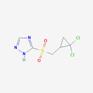 molecular formula C6H7Cl2N3O2S B181228 1H-1,2,4-Triazole, 3-[[(2,2-dichlorocyclopropyl)methyl]sulfonyl]- CAS No. 118151-00-1