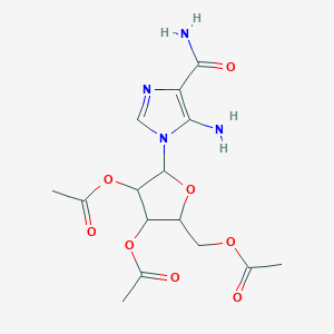 molecular formula C₁₅H₂₀N₄O₈ B018123 [3,4-Diacetyloxy-5-(5-amino-4-carbamoylimidazol-1-yl)oxolan-2-yl]methyl acetate CAS No. 23274-21-7