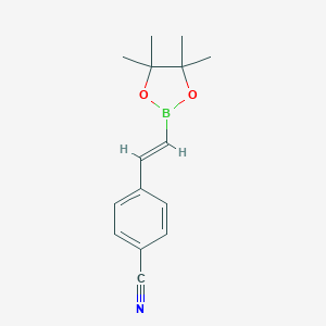 molecular formula C15H18BNO2 B181242 (E)-4-(2-(4,4,5,5-Tetramethyl-1,3,2-dioxaborolan-2-yl)vinyl)benzonitrile CAS No. 172512-93-5