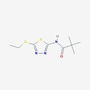 molecular formula C9H15N3OS2 B181274 N-[5-(ethylsulfanyl)-1,3,4-thiadiazol-2-yl]-2,2-dimethylpropanamide CAS No. 6104-19-4