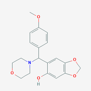 molecular formula C19H21NO5 B181276 1,3-Benzodioxol-5-ol, 6-[(4-methoxyphenyl)-4-morpholinylmethyl]- CAS No. 102616-61-5