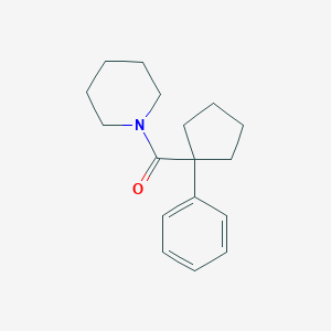 molecular formula C17H23NO B181290 Piperidine, 1-((1-phenylcyclopentyl)carbonyl)- CAS No. 102207-07-8