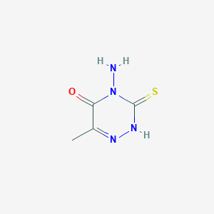 molecular formula C4H6N4OS B181303 4-amino-3-mercapto-6-methyl-1,2,4-triazin-5(4H)-one CAS No. 22278-81-5