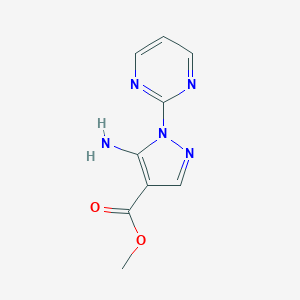 molecular formula C9H9N5O2 B181407 Methyl 5-amino-1-(pyrimidin-2-yl)-1H-pyrazole-4-carboxylate CAS No. 104909-69-5
