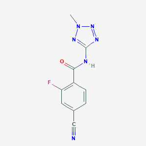 molecular formula C10H7FN6O B181449 4-cyano-2-fluoro-N-(2-methyltetrazol-5-yl)benzamide CAS No. 578723-64-5