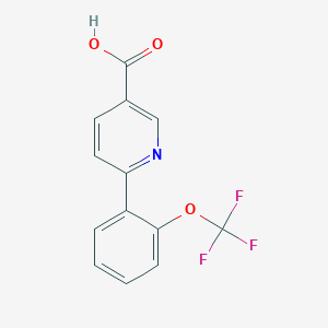 molecular formula C13H8F3NO3 B181464 6-[2-(Trifluoromethoxy)phenyl]nicotinic Acid CAS No. 197847-94-2