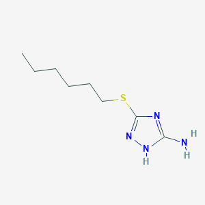 molecular formula C8H16N4S B181792 1H-1,2,4-Triazol-3-amine, 5-(hexylthio)- CAS No. 100599-71-1