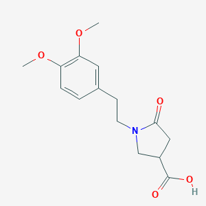 molecular formula C15H19NO5 B181855 1-[2-(3,4-Dimethoxyphenyl)ethyl]-5-oxopyrrolidine-3-carboxylic acid CAS No. 85263-80-5