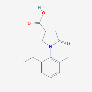 molecular formula C14H17NO3 B181857 1-(2-Ethyl-6-methylphenyl)-5-oxopyrrolidine-3-carboxylic acid CAS No. 63674-54-4