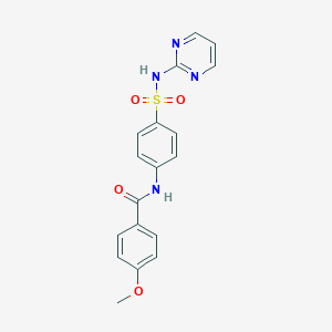molecular formula C18H16N4O4S B181866 4-methoxy-N-[4-(pyrimidin-2-ylsulfamoyl)phenyl]benzamide CAS No. 6145-20-6