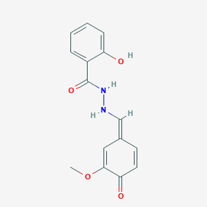 molecular formula C15H14N2O4 B181895 2-hydroxy-N'-(4-hydroxy-3-methoxybenzylidene)benzohydrazide CAS No. 6342-49-0