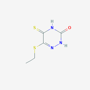 molecular formula C5H7N3OS2 B181920 6-(ethylsulfanyl)-5-thioxo-4,5-dihydro-1,2,4-triazin-3(2H)-one CAS No. 32331-11-6