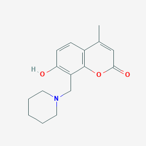 molecular formula C16H19NO3 B181928 7-Hydroxy-4-methyl-8-(piperidin-1-ylmethyl)chromen-2-one CAS No. 10549-62-9